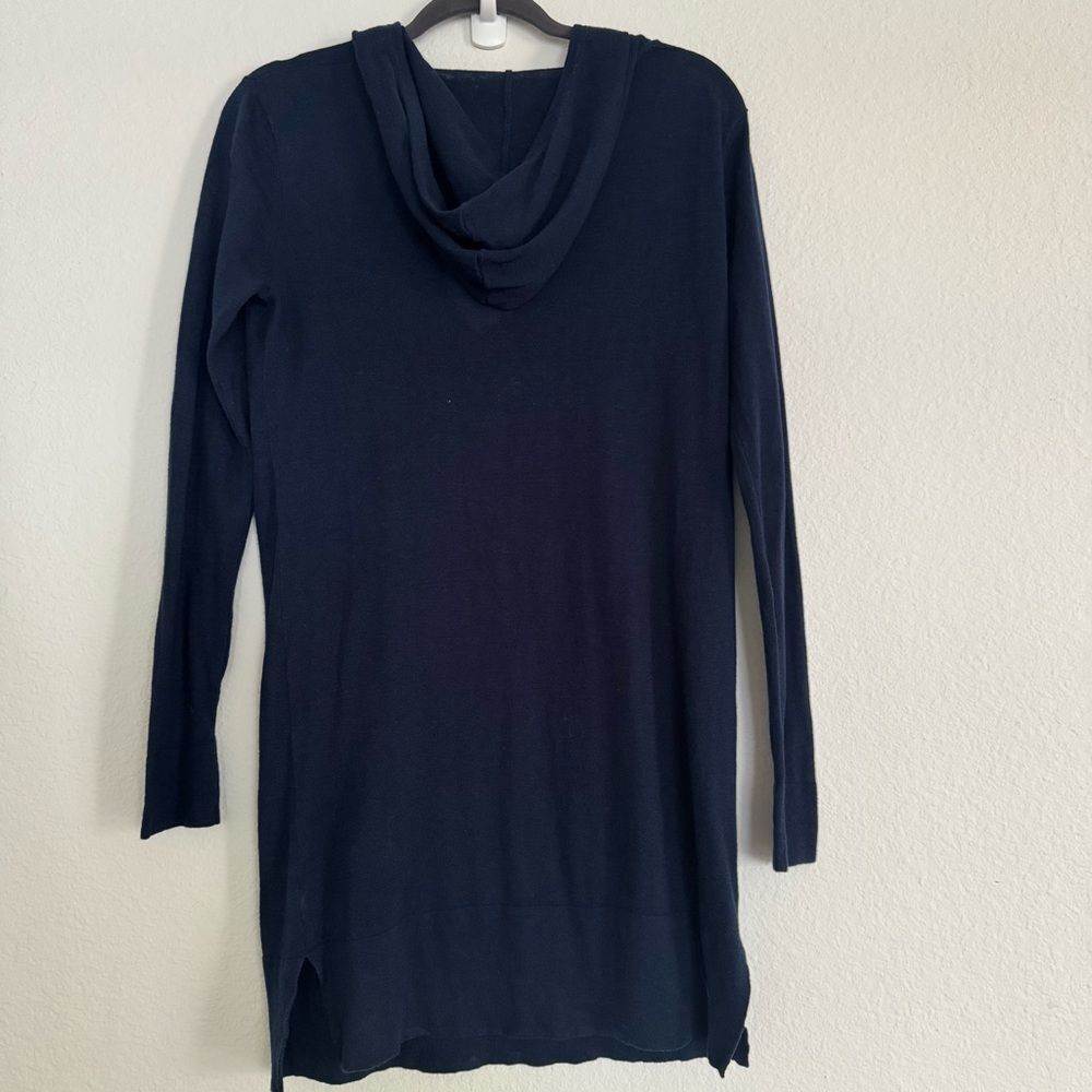 Cynthia Rowley Navy Hoodie Long Sleeves Sweater Dress - Size M - Picture 2 of 8